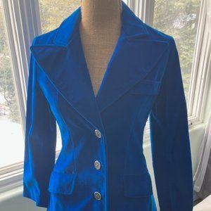 Vintage Blue Velvet Blazer